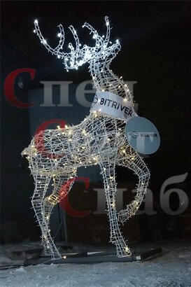Светодиодная уличная фигура Гордый олень с брендированием