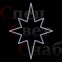 Макушка Северная звезда на елку 2D белая 100см
