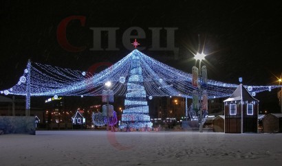 Гирлянда для праздничной уличной елки "Звездное небо" мерцающая морозостойкая. Белое свечение. IP 65