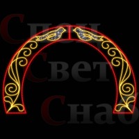 Морозоустойчивая световая арка "Птицы" белый/красный/тепло-белый