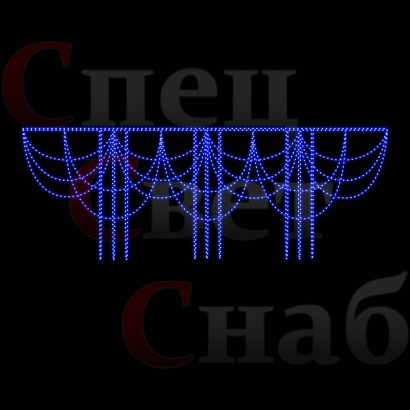 Новогоднее украшение для улицы. Светодиодная перетяжка "Мир" Синяя
