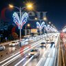 Светодиодная двойная консоль "Ледяные звезды" 160 х 190 см Триколор